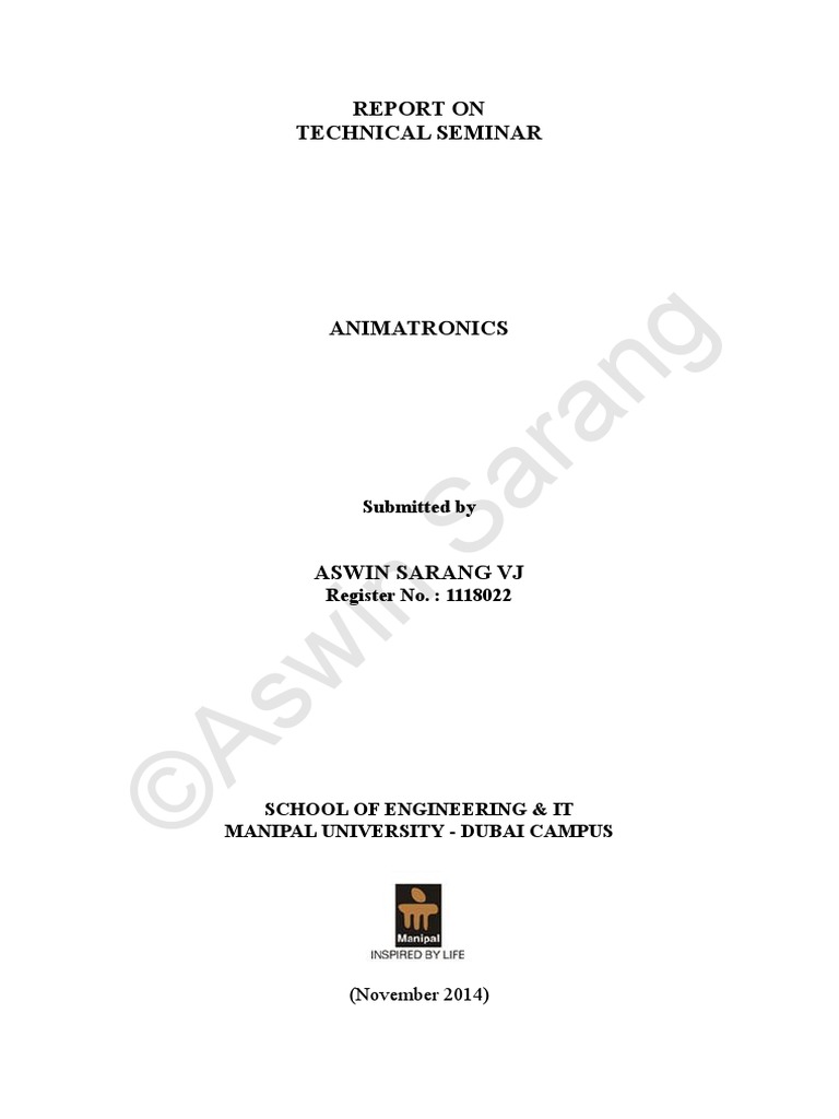 animatronics seminar report